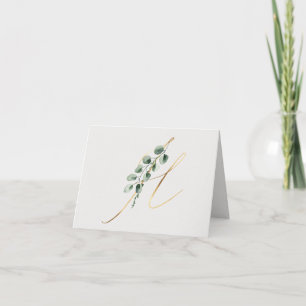 Letter H Decorative Monogram Notecard