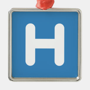 Letter H Emoji Twitter Metal Ornament