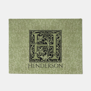 Letter H First Letter Monogram Personalized Doormat