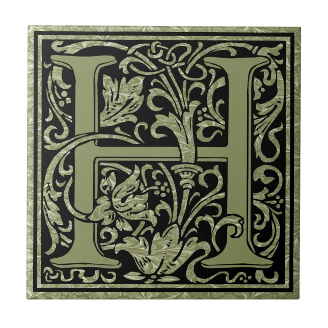 Letter H First Letter Monogram Tile (Front)