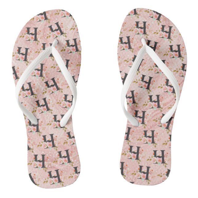 Letter H Flip Flops (Footbed)