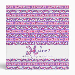 Letter H Helen hearts flowers doodle name Binder