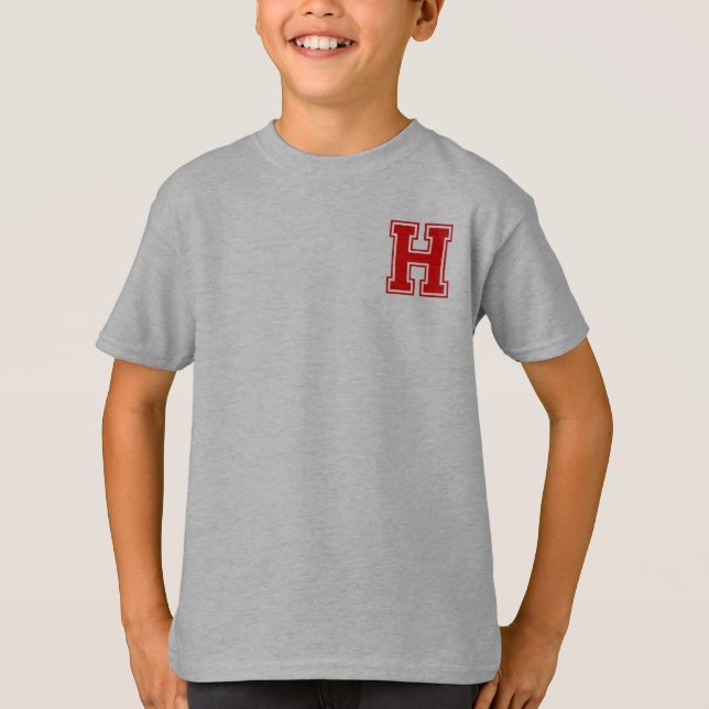 Letter H - Initial Name Alphabet Monogram T-Shirt (Front)