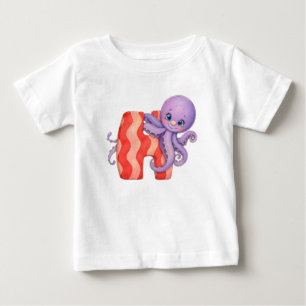 Letter H - little octopus - Pirate Category Baby T-Shirt