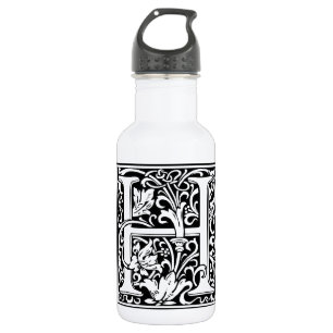 Letter H Medieval Monogram Art Nouveau 532 Ml Water Bottle