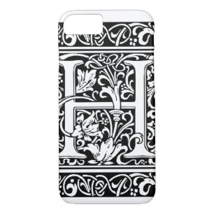 Letter H Medieval Monogram Art Nouveau iPhone 8/7 Case