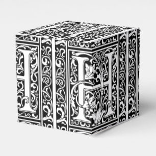 Letter H Medieval Monogram Art Nouveau Favor Box