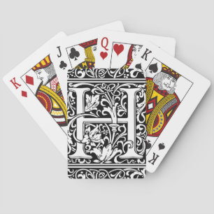Letter H Medieval Monogram Art Nouveau Playing Cards