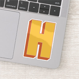 Letter H Monogram, Bold 3D Type Font Initial 