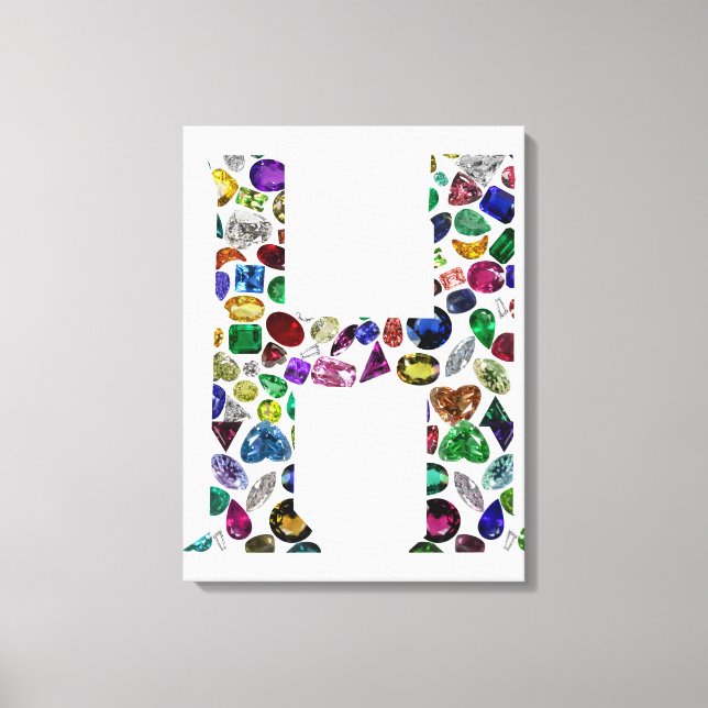 Letter H Monogram Canvas Print (Front)