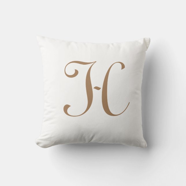 Letter H Monogram Initial Custom Throw Pillow (Front)
