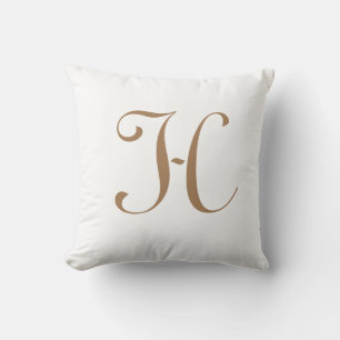 Letter H Monogram Initial Custom Throw Pillow