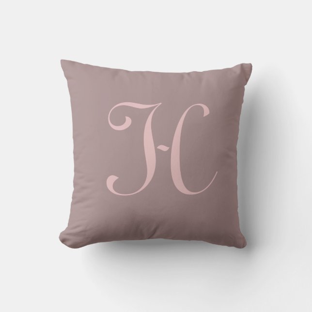 Letter H Monogram Initial Custom Throw Pillow (Front)