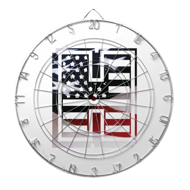 Letter H Monogram Initial USA Dartboard (Front)