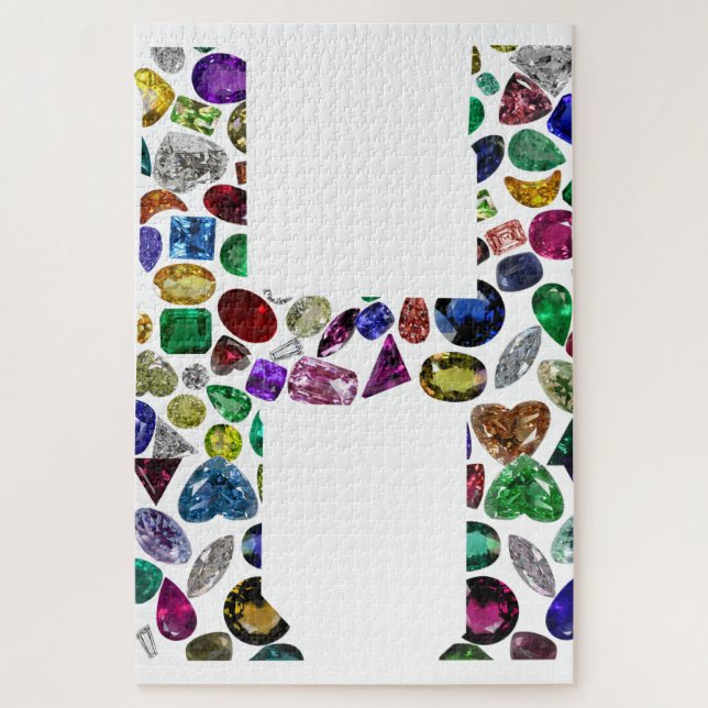 Letter H Monogram Jigsaw Puzzle (Vertical)