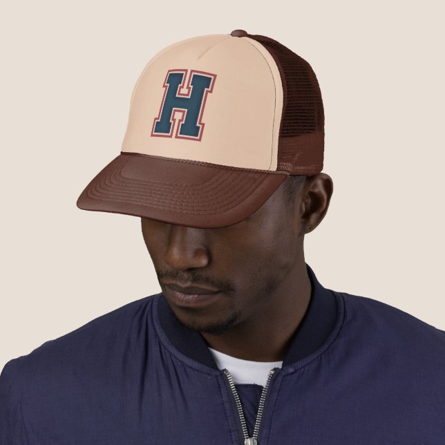 Letter "H" Monogram Trucker Hat (In Situ)