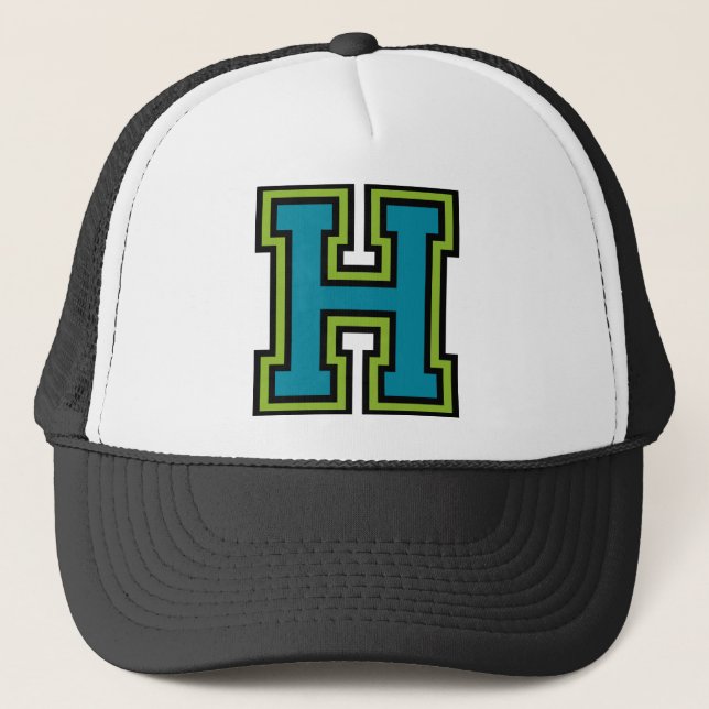 Letter "H" Monogram Trucker Hat (Front)