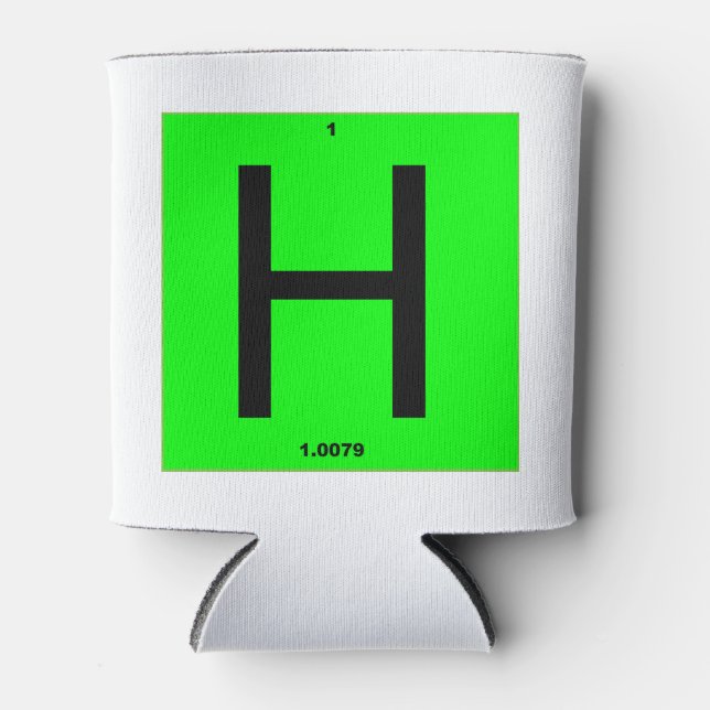 Letter H periodic table of elements Can Cooler (Front)