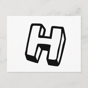 Letter H Postcard