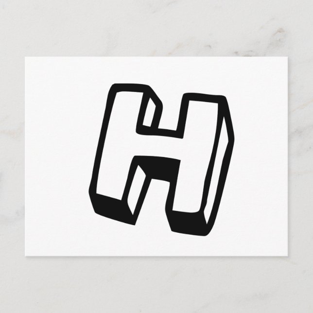 Letter H Postcard (Front)