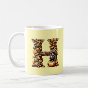 Letter H Thanksgiving gift style  Coffee Mug