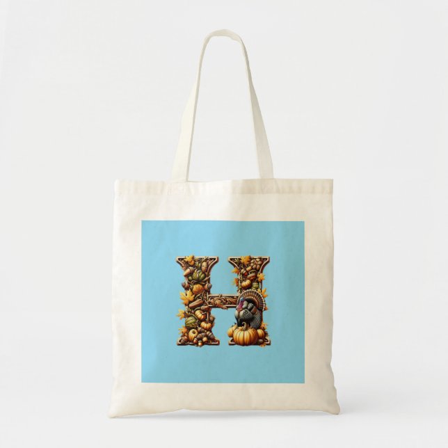 Letter H Thanksgiving gift style  Tote Bag (Front)