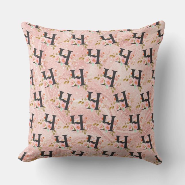 Letter H Throw Pillow (Front)