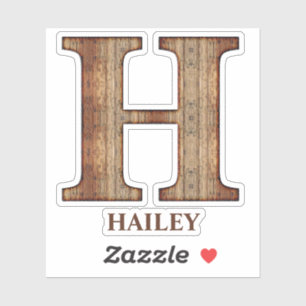 Letter H wood texture with custom name