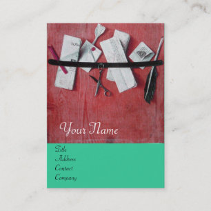 LETTER HOLDER IN WOOD MONOGRAM ,blue turquase red Business Card