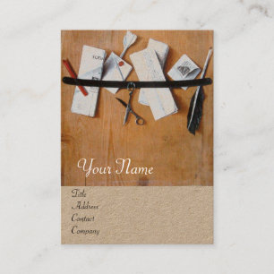 LETTER HOLDER IN WOOD MONOGRAM Brown Kraft Paper Business Card