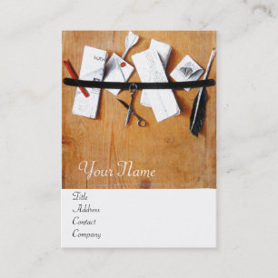 LETTER HOLDER IN WOOD MONOGRAM white brown Business Card