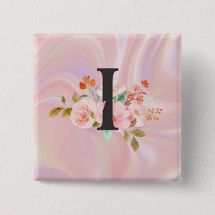 Letter I 2 Inch Square Button