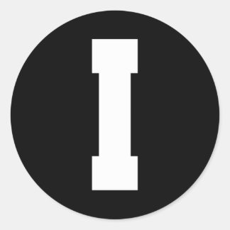 Letter I Capital Alphabet Classic Round Sticker