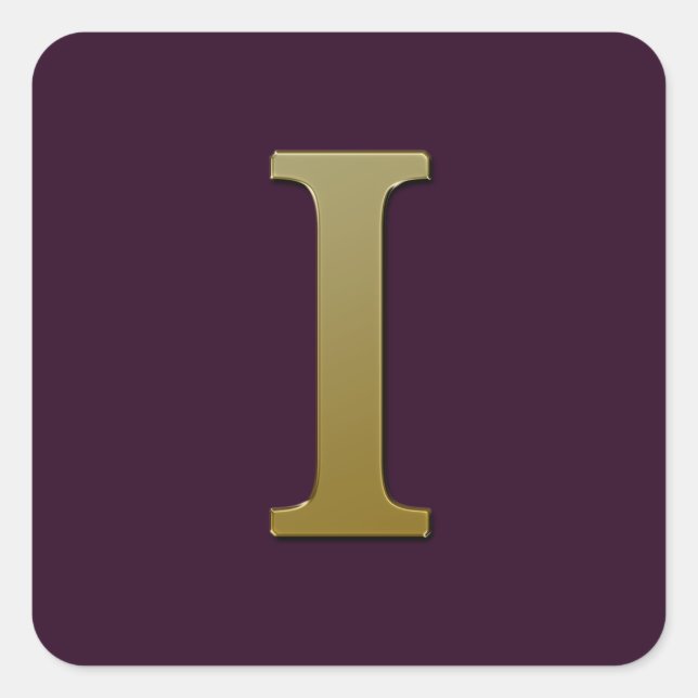 Letter I Gold Square Sticker (Front)