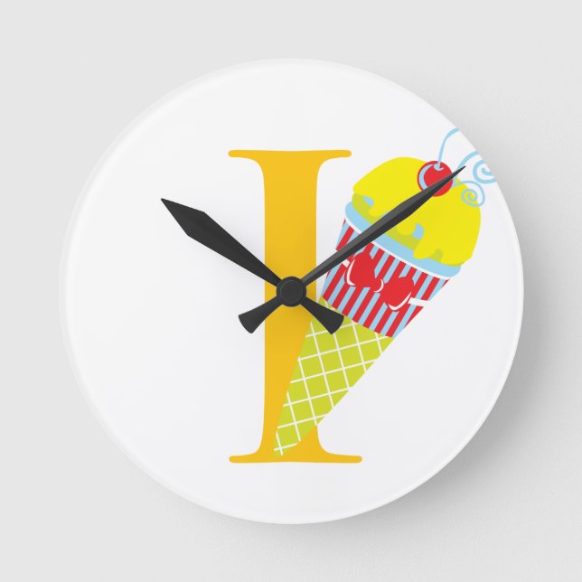 Letter I Initial Clock (Front)