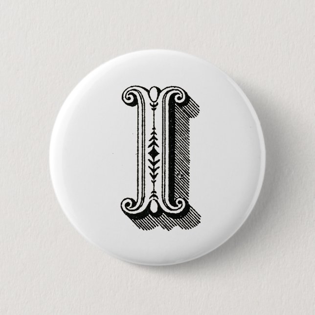 letter i, letters i, typography i, alphabet i 2 inch round button (Front)