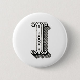 letter i, letters i, typography i, alphabet i 2 inch round button