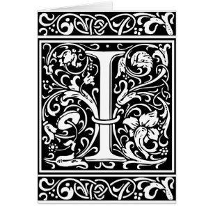 Letter I Medieval Monogram Art Nouveau