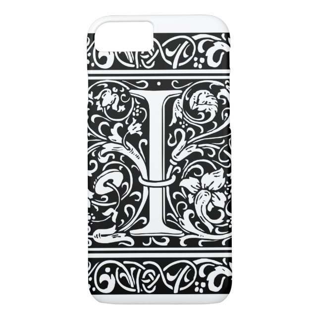 Letter I Medieval Monogram Art Nouveau Case-Mate iPhone Case (Back)