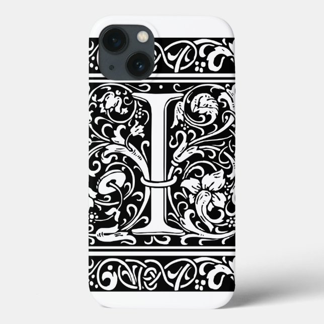 Letter I Medieval Monogram Art Nouveau Case-Mate iPhone Case (Back)