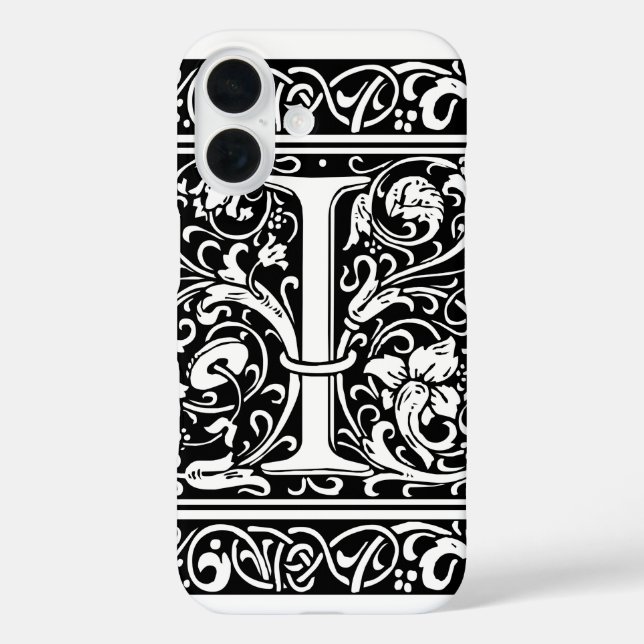 Letter I Medieval Monogram Art Nouveau Case-Mate iPhone Case (Back)