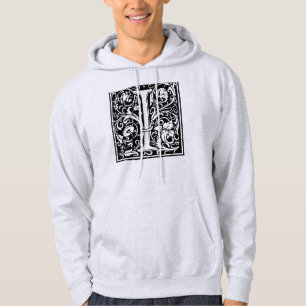 Letter I Medieval Monogram Art Nouveau Hoodie