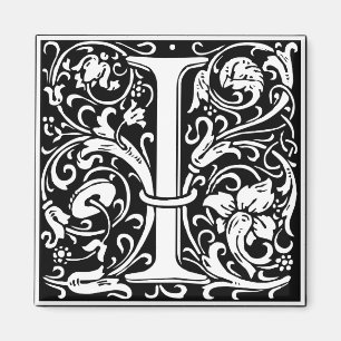 Letter I Medieval Monogram Art Nouveau Magnet