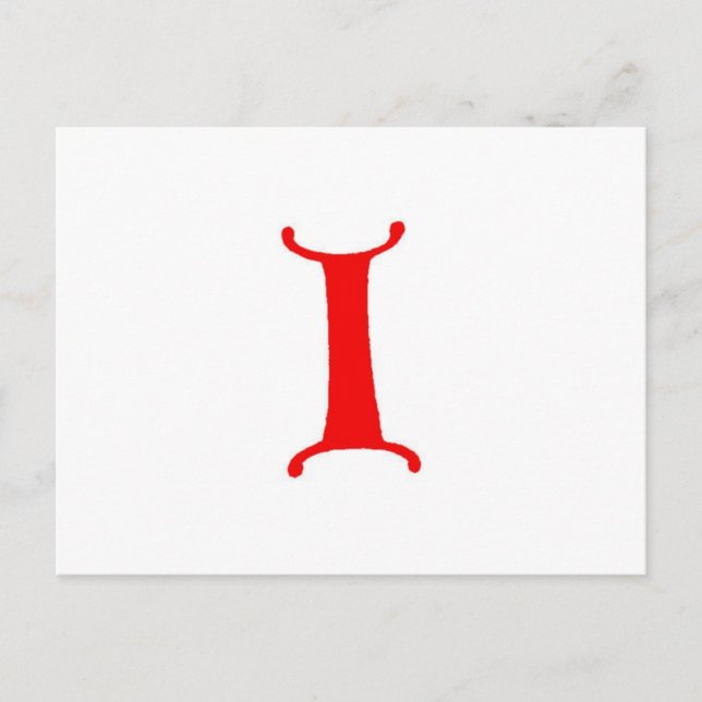 Letter I Postcard (Front)