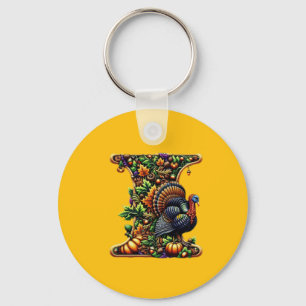 Letter I Thanksgiving gift  Keychain