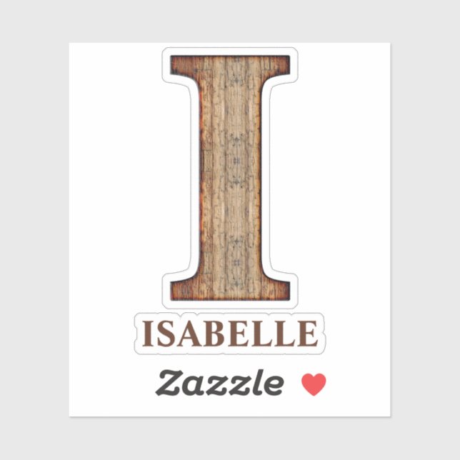 Letter I wood texture with custom name (Sheet)
