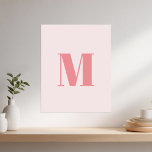 Letter Initial Modern Monogram Poster<br><div class="desc">Letter Initial Modern Monogram. Stylish trendy personalized monogrammed wall art print.</div>