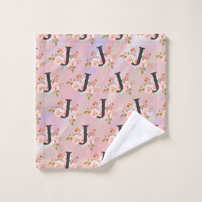 Letter J Bath Towel Set (Wash Cloth)