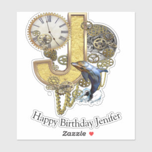 Letter J Birthday customization Sticker