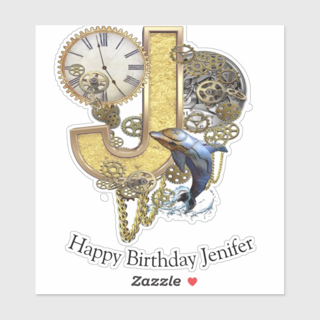 Letter J Birthday customization Sticker (Sheet)